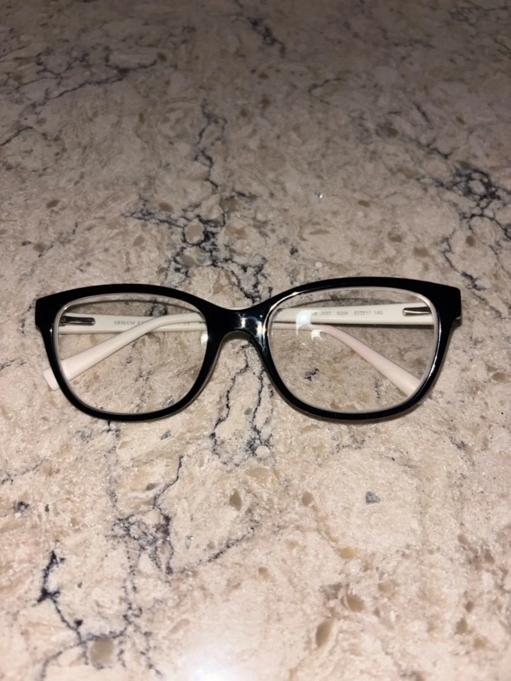 Armani Exchange Black and White Women's Eyeglasses Frames AX 3037 5204 53-17 140